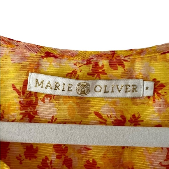 Marie Oliver Sailor Dress, Yellow Floral. Looks NEW! Ruffle  cap sleeves. - Picture 8 of 13